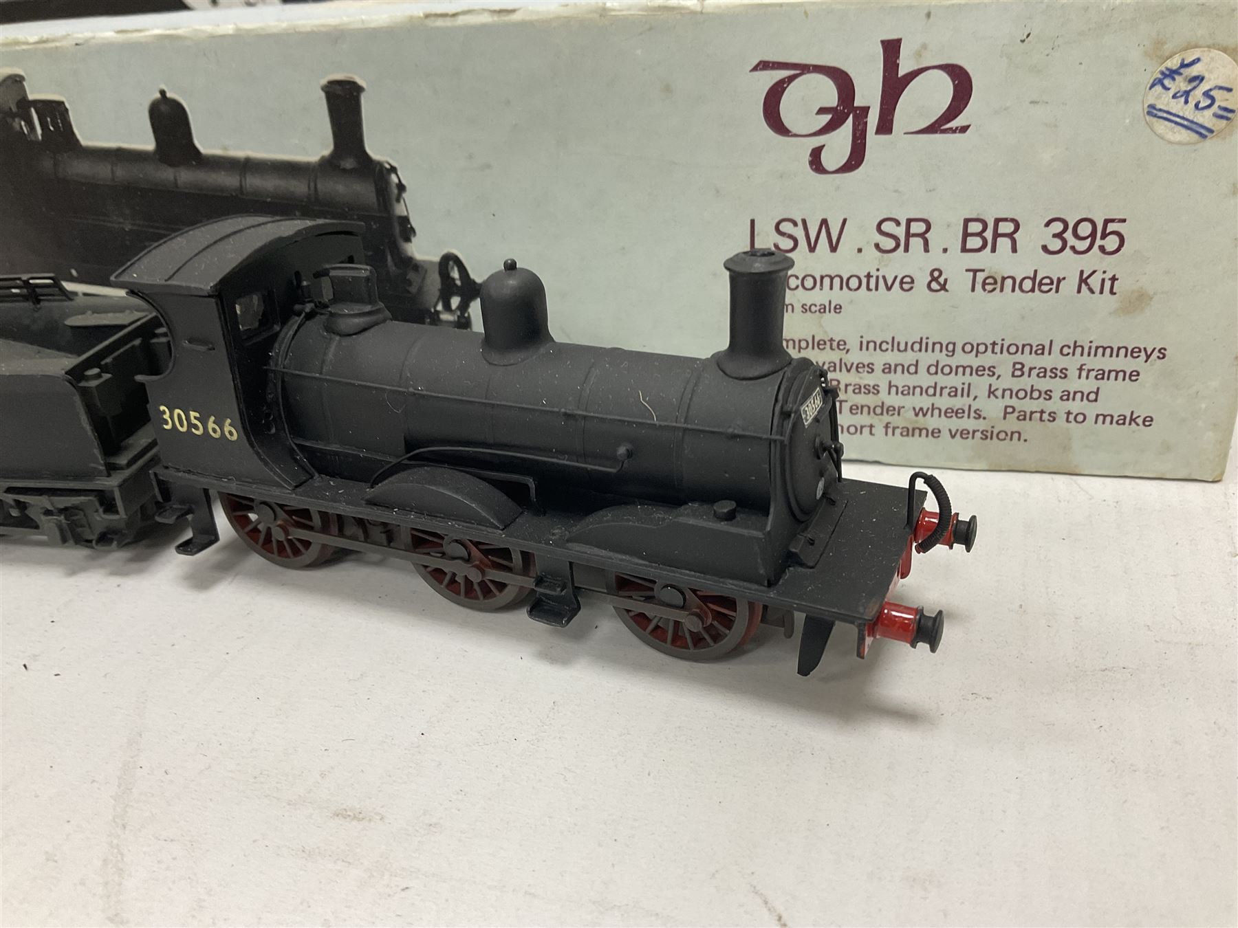 ‘00’ gauge - two kit built steam locomotive and tenders comprising Class 0395 Jumbos 0-6-0 no.30566 finished in BR black; Class C2X Large Vulcans 0-6-0 no.32434 finished in BR black; both with DJH Models boxes (2) 