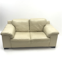  Violino two seat sofa upholstered in cream leather, W180cm  