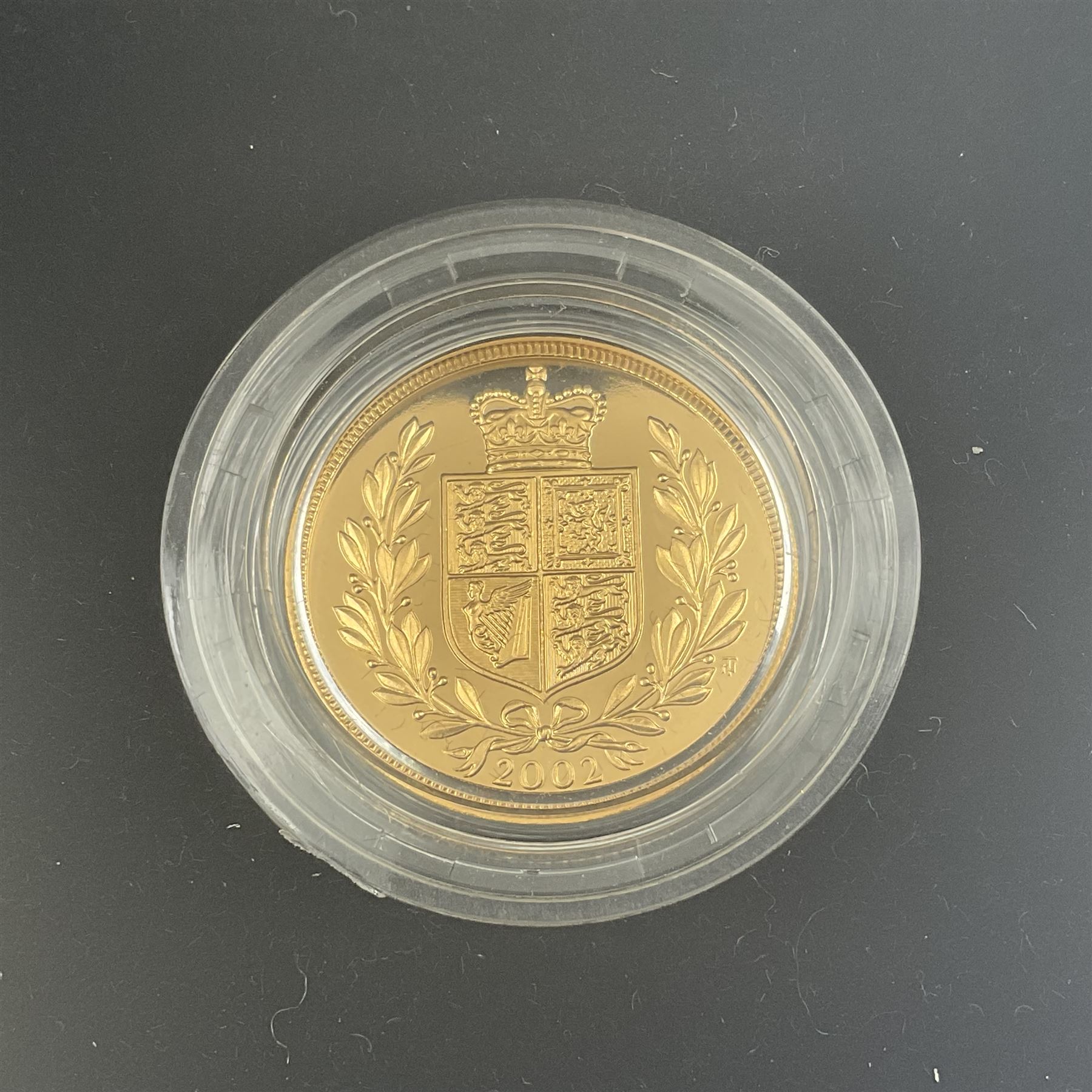 Queen Elizabeth II 2002 gold proof full sovereign coin, cased with certificate