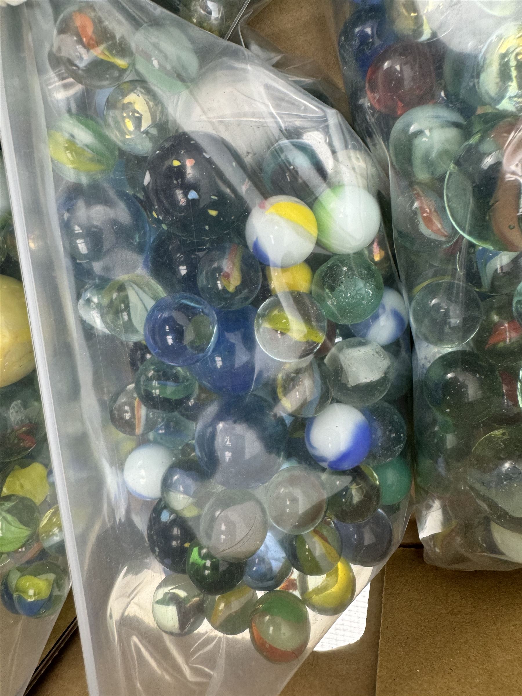 Large quantity of vintage glass marbles, in one box