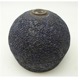  Stephanie Black (British, Contemporary) hand thrown vase, the interior decorated with a lava glaze, D17cm x H15cm   