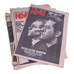 1980s music magazines, including seventeen 1982 Record Mirror examples and one-hundred and forty nine NME magazines spanning years 1980 to 1986