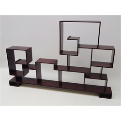  Chinese rosewood curio display shelf, L80cm x H52cm x D9.5cm   