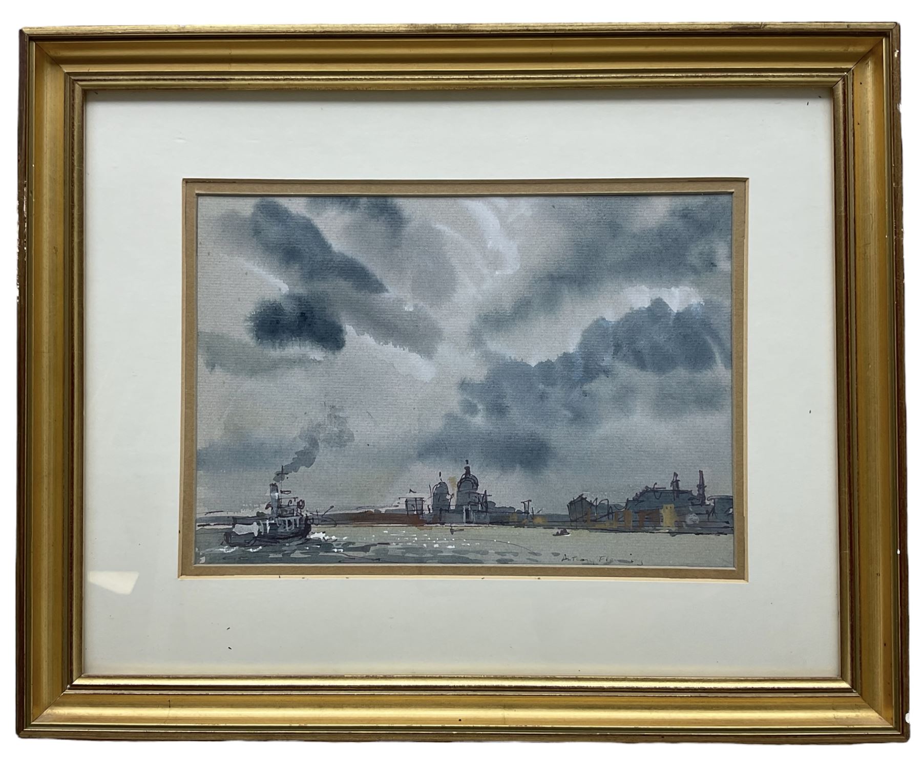 Anthony Flemming (British 1936-): Venice, pair pen and watercolours signed 17cm x 24.5cm (2)
Notes: born in London he studied at Goldsmiths College School of Art where he was awarded a First Class Honours Degree. On leaving Art School he went to Spain, his return to England was prompted by a request from John Cooper to design a racing car. Other design commissions followed from Brabham, Mclaren, Puma and Piper. He is a member of The Wapping Group of Artists having had a number of commissions from companies such as Shipowners Insurance Company, Shell, National Westminster Bank, B.P. and the Woolwich Building Society