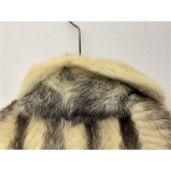 Saga mink full length fur coat, with chevron patterning to sleeves and body, with label to lined interior, approx size 12