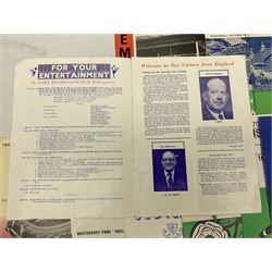 Fourteen football programmes for International matches 1949-66 including England v Ireland Youth International at Boothferry Park Hull May 14th 1949; eight England v Scotland at Wembley, Hampden Park, Newcastle etc; England v Portugal October 25th 1961; England v Austria May 10th 1967 etc (14)