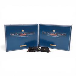 Two Hornby 00 gauge 'Flying Scotsman' limited presentation edition locomotive and tender b...