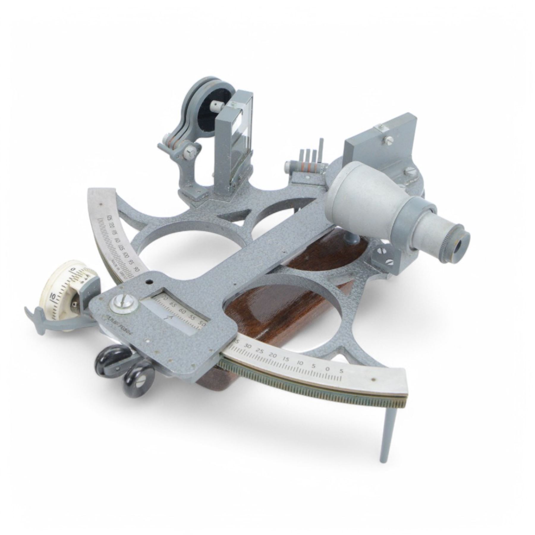 Kelvin Hughes Sextant no. 70584, with calibration note for 1967, in wooden box