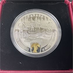 Eleven Royal Canadian Mint fine silver twenty dollar coins, including 2016 'A Royal Tour', 2017 'A Platinum Celebration', 2018 'A Nation's Mettle The Dieppe Raid', 2019 'Give Peace A Chance 50th Anniversary' etc, all cased with certificates
