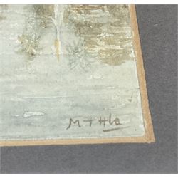Maung Tun Hla (U Tun Hla) (Burmese 1874-1946): Small Village Riverbank Scenes, pair watercolours signed M T Hla 16cm x 21cm (2)
