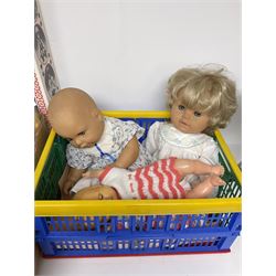 Collection of dolls, to include Pedigree Sarah Ann, Walking doll, etc, together with doll pram and other doll accessories
