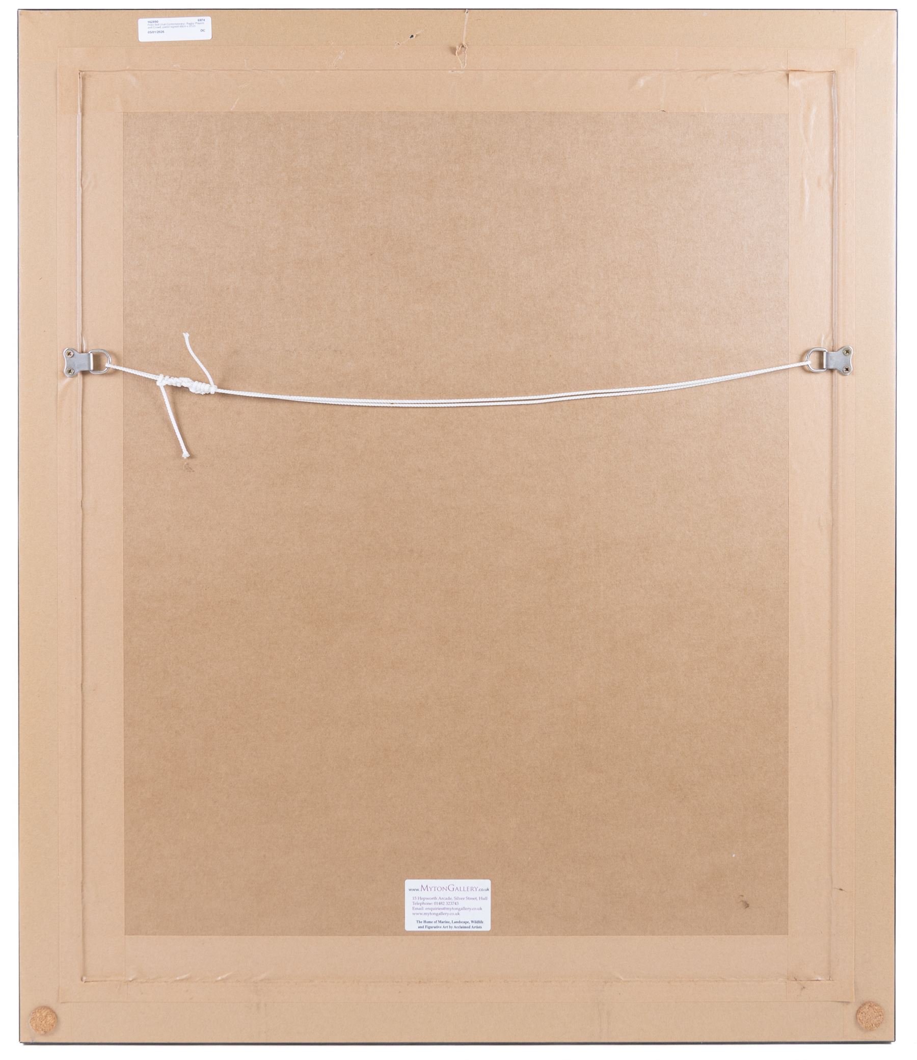 Peter Bell (Hull Contemporary): Rugby Players and Crowd, pastel signed 48cm x 37cm 