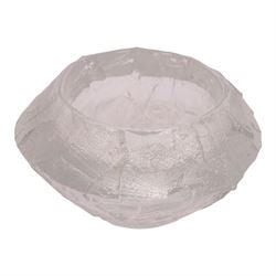 Glasbruk bowl by Gote Augustsen for Ruda, of textured dimond form, H12cm