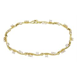 18ct gold cubic zirconia bracelet, stamped 750
