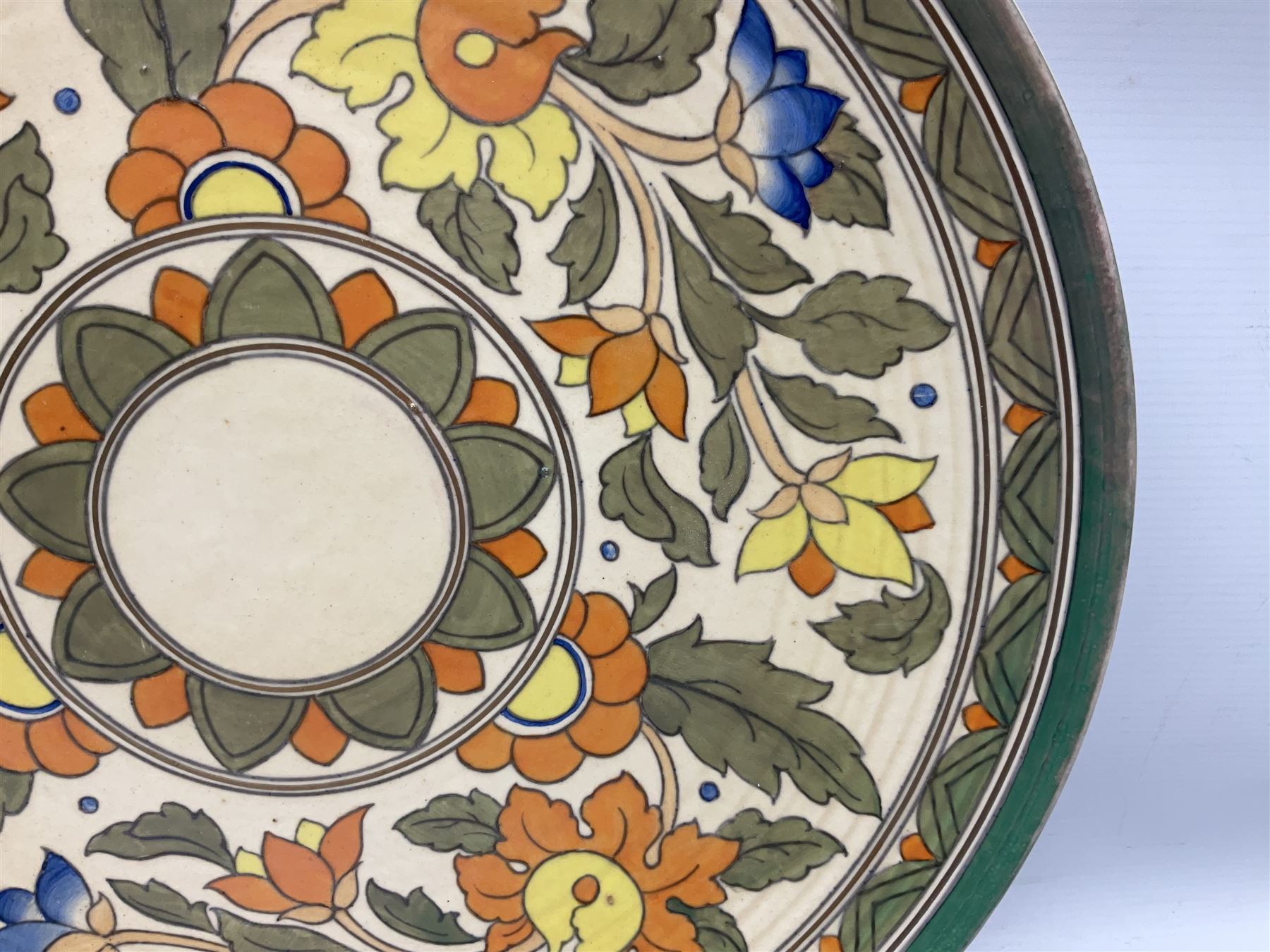 Charlotte Rhead for Crown Ducal, 'Ankara' design charger, pattern 5893, D44cm