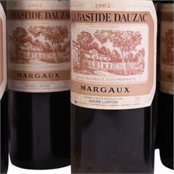 Chateau Dauzac 2002 Margaux, 750ml, 13% vol, twelve bottles