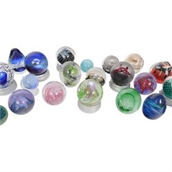 Large collection of glass paperweights, including example from Caithness, Lanham Glass, Selkirk glass etc