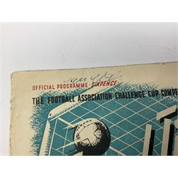 1946 FA Cup Final Charlton Athletic v Derby County football programme played 27th April 1946 at Wembley. Provenance: By direct descent from the family of Raich Carter having been consigned by his daughter Jane Carter.
