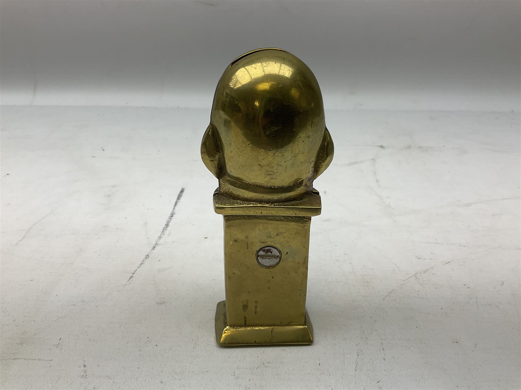 Brass money box in the form of Humpty Dumpty, H14.5cm
