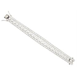 Continental Art Deco platinum old cut diamond openwork bracelet, circa 1920's, twenty-two ...