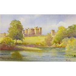  'Alnwick Castle Northumberland', watercolour signed and titled by Kenneth W Burton (British 1946-) with certificate of authenticity verso 14cm x 21cm   