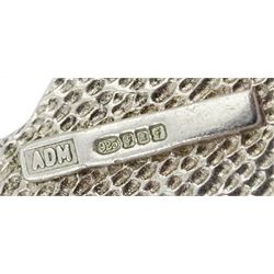 Swedish silver Viking ship brooch by G. Dahlgren & Co, Scottish silver Viking ship brooch by Iain MacCormick, Iona and a Scottish silver Celtic bird pendant, makers mark ADM, Edinburgh 2005