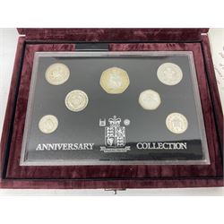 The Royal Mint United Kingdom 1996 silver proof anniversary coin collection, No. 2521, cased with certificate 