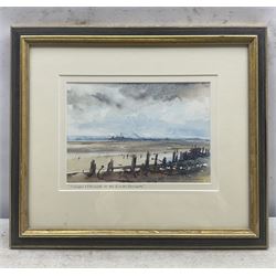 Tom Harland (Yorkshire 1945-2012): 'October Afternoon on the Humber Foreshore' and 'Up-river with the Tide', two watercolours signed, titled on mount 17cm x 24cm (2)