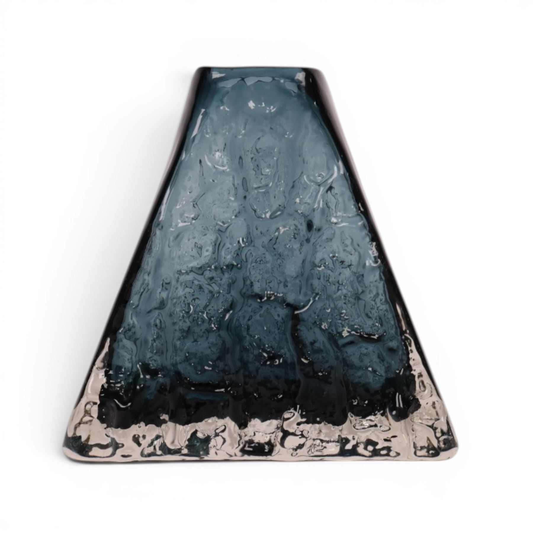 Geoffrey Baxter (British, 1922-1995) for Whitefriars, indigo pyramid vase, circa 1970, H17.5cm 