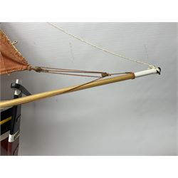 Wooden model of the Peterhead Herring Fishing Boat, Love Divine, PD404. on stand together with Wick Herring Fishing Boat, Galilee WK.1. on stand, L105cm, H64cm