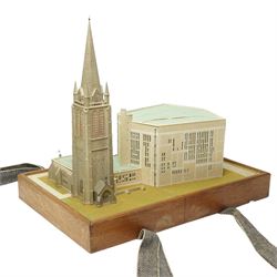 John B Thorp - Architects scale model of St Marks Church Sheffield  Scale 1/8th inch to 1 foot, Architect George Pace in perspex case and with outer wooden travelling case 59cm x 62cm x 43cm