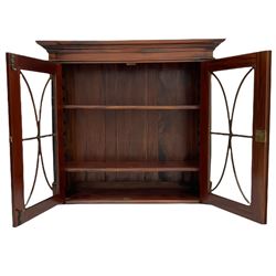 Georgian design mahogany bookcase, enclosed by two glazed doors