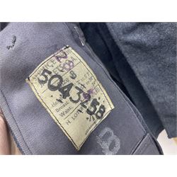 British RAF uniform, including jacket and trousers, modern RAF uniform buttons and a collection of reproduction wartime newspapers