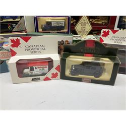 Collection of Diecast model vehicles, including Lledo The Golden Days of the Film Industry limited edition set, Lledo H Samuel boxed vehicle, and other similar examples 