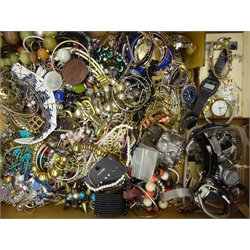  Collection of costume jewellery and watches including Seiko 5 automatic wristwatch, Casio digital watch, bangles, bracelets, necklaces, earnings, brooches etc  
