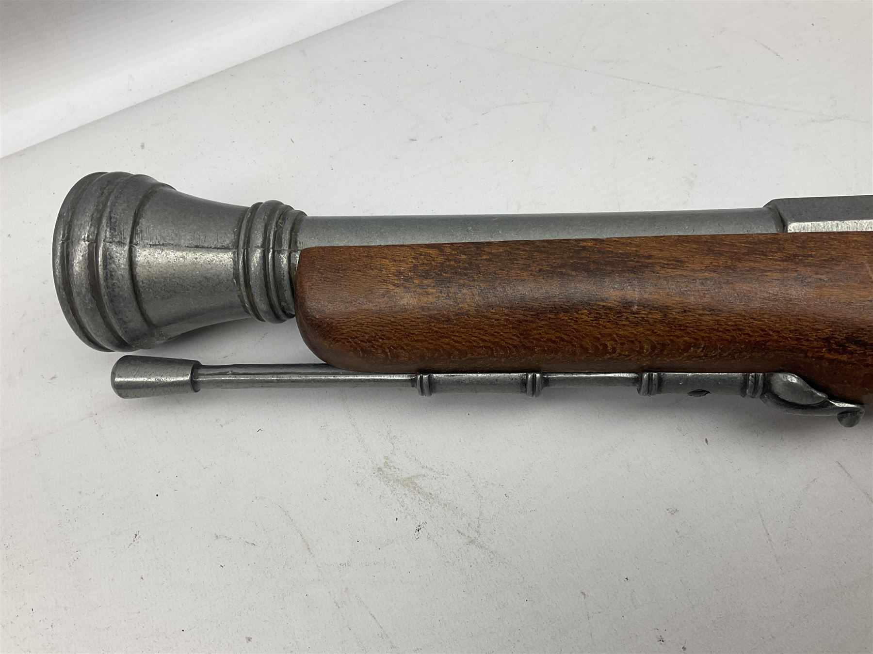 Webley Mark III .22 Sports Starting Pistol, top venting, with bakelite grips, boxed with instructions; and a reproduction Georgian Tower flintlock blunderbuss (2)
