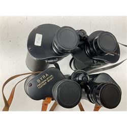 Eight cased pairs of binoculars, to include Universa Deluxe 7x50 Bildfield, USI Decalite 10x50, Uniscope 8x- 14x50, Chinon Countryman 10x50, Byra 10x50 etc