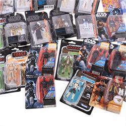 Thirty Star Wars figures, comprising seventeen Hasbro Kenner Solo, The Force Awakens, Rogue One and The Last Jedi examples, four Hasbro Force Link figures Luke Skywalker, Darth Vader, Poe Dameron and C-3P0, Hasbro Kenner Droids Artoo-Detoo R2-D2 figure and eight The Black Series figures #21 Luke Skywalker, #16 C-3P0, #24 Snowtrooper Commander, #06 Darth Vader, #17 Princess Leia, #11 Chewbacca, #09 R2-D2 and #01 Padme Amidala, all carded