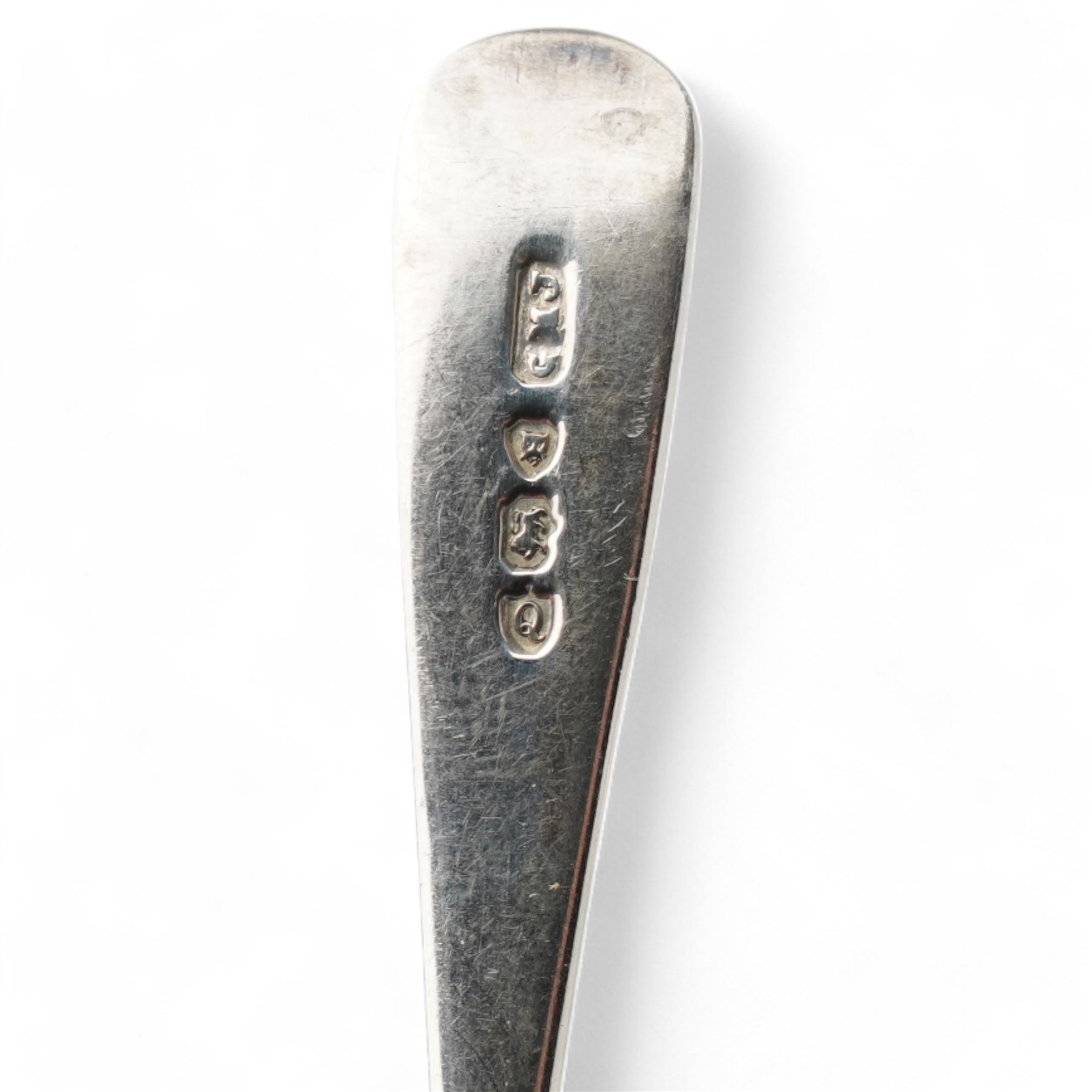 Set of six Victorian silver coffee spoons with fluted bowls and engraved stems London 1891 Maker Josiah Williams & Co and four pairs of silver sugar tongs, various dates