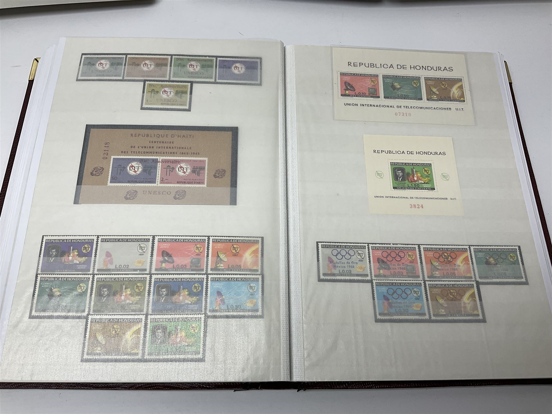 Thematic stamp collection relating to satellites, telecommunications and space from various Countries including Angola, Antigua, Ascension, Australia, Bahamas Barbados, Bhutan, British Virgin Islands, Denmark, Ecuador, Israel etc, a mint and used collection housed in three stockbooks