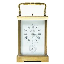 French carriage clock, the white dial inscribed 'L'Epee Fondee en 1839, Sainte Suranne, Fr...