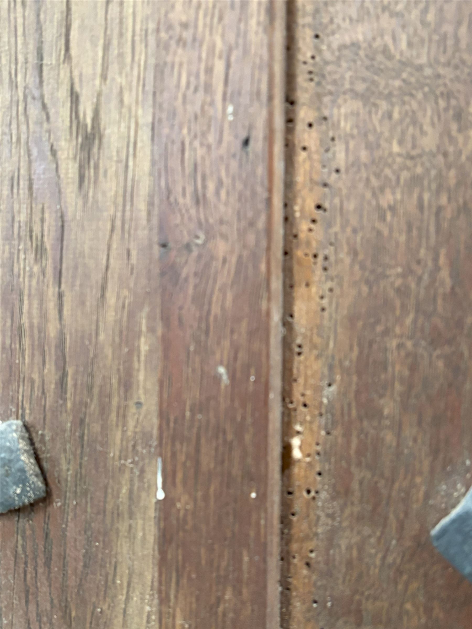 Large iron studded oak front door on iron strap hinges. H197cm W100cm.  - COLLECTION BY APPOINTMENT FROM: The White House, Thirsk Road, Easingwold, York, YO61 3NF - CALL 01723 507111 TO ARRANGE