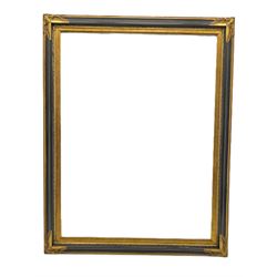Large rectangular wall mirror, in gilt and ebonised frame