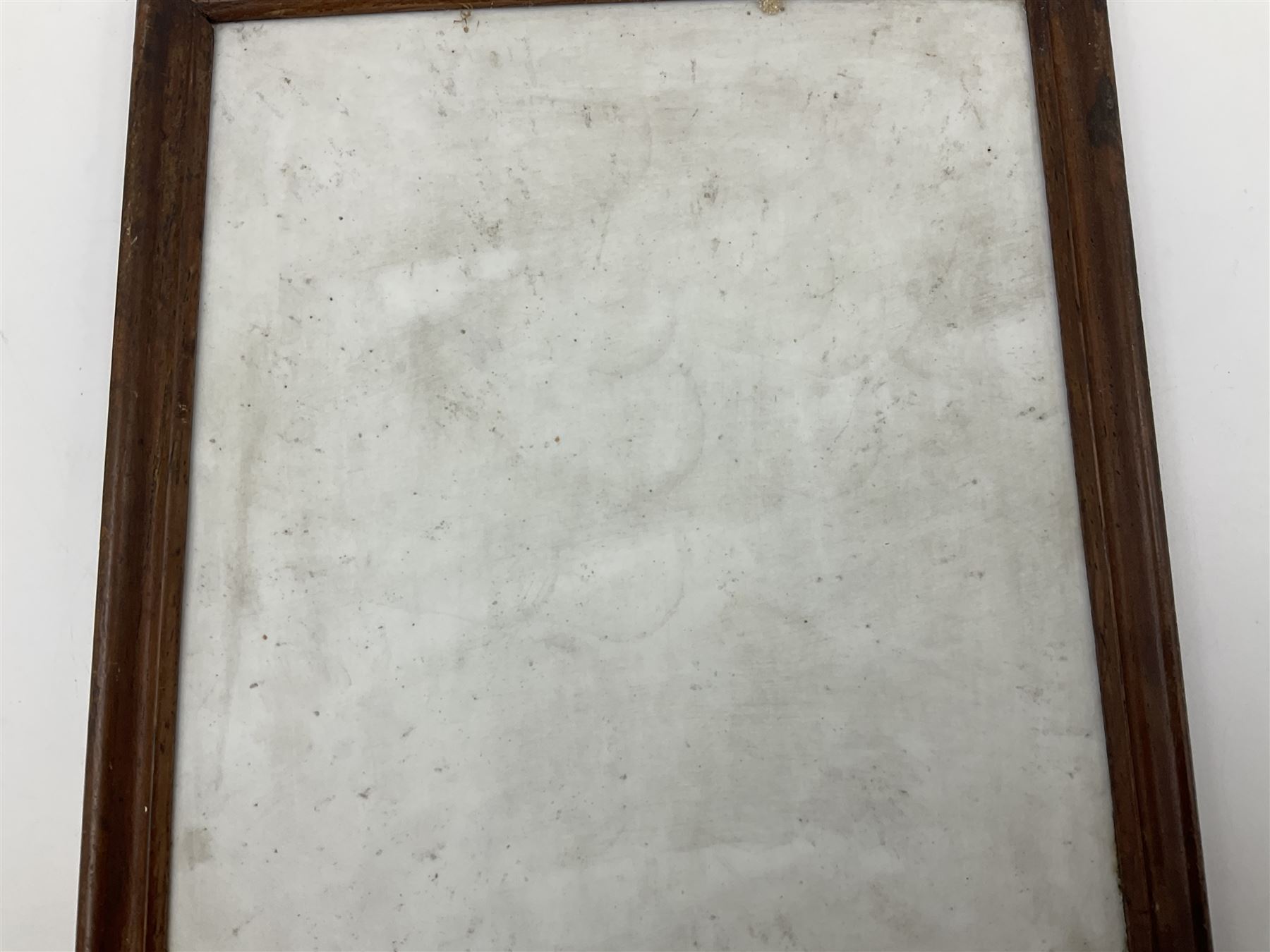 KPM Berlin lithophane panel, of two angels supporting a female figure to the centre, encased in a rosewood frame and handle, H42cm