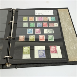 Ring Binder album containing West German mint stamps, 1949 - 1959, S.G. 1033 - 1239, mostly unmounted mint, catalogue value reported to be 5000 pounds plus by the vendor