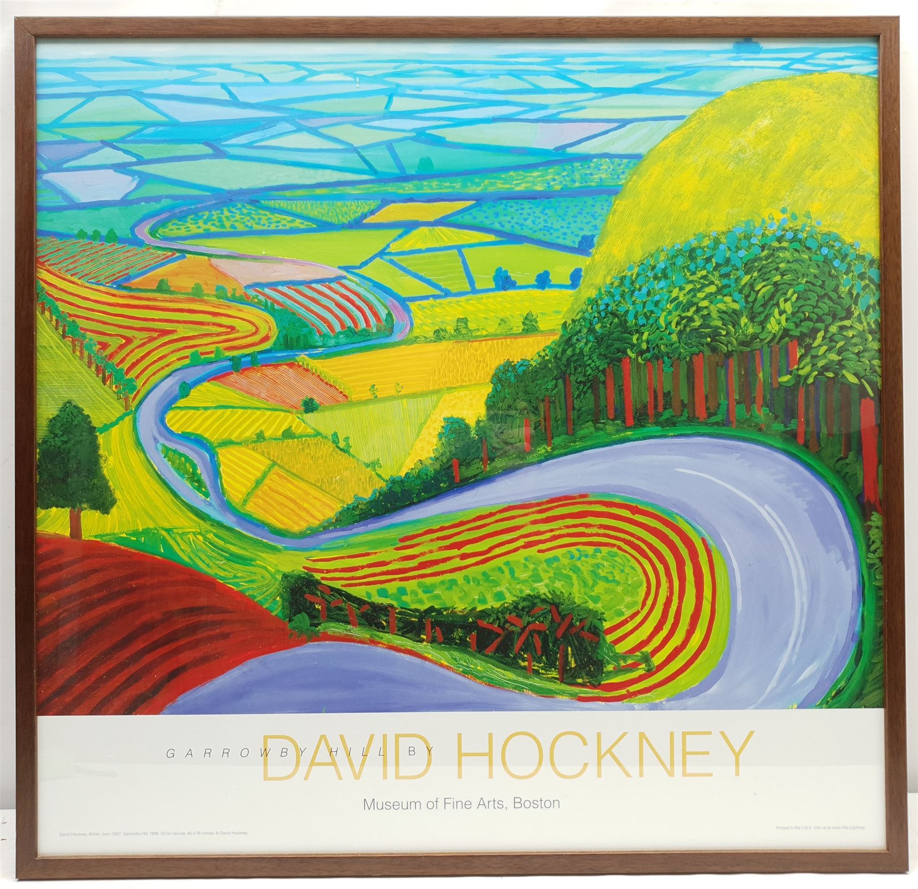 After David Hockney (British 1937-): 'Garrowby Hill', Museum of Fine Arts Boston exhibition poster 60cm x 63cm