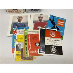 Collection of assorted football programmes, including International examples, together with copies of Football League Review and other memorabilia
