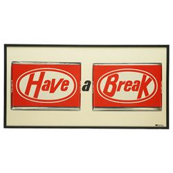 Original Rowntree Mackintosh (Rowntrees) advertising poster for KitKat - 'Have a Break', colour poster of a classic KitKat bar 38cm x 75cm 
Provenance: from the personal collection of David Lamb, former advertising manager at Rowntree Mackintosh, York