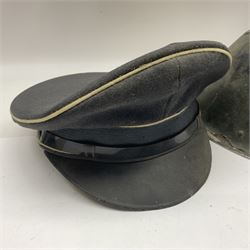 Two air force jackets, together with two helmets and Bamberger Mutzen Industrie German military hat and two others 