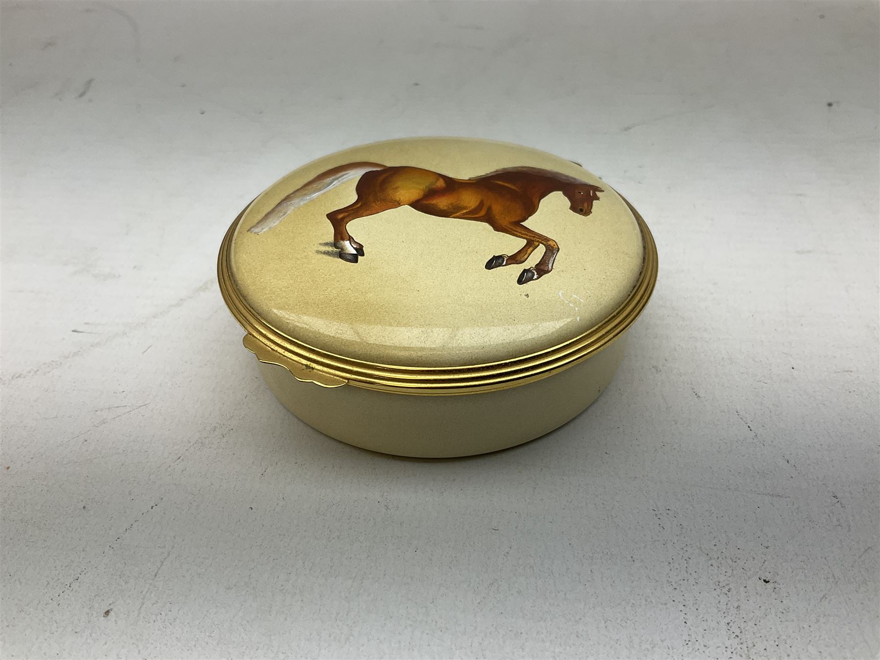 Limited edition Halcyon Days enamel box, Whistlejacket, painted in 1762 by George Stubbs, no 22/250, with certificate of authenticity, in fitted box 